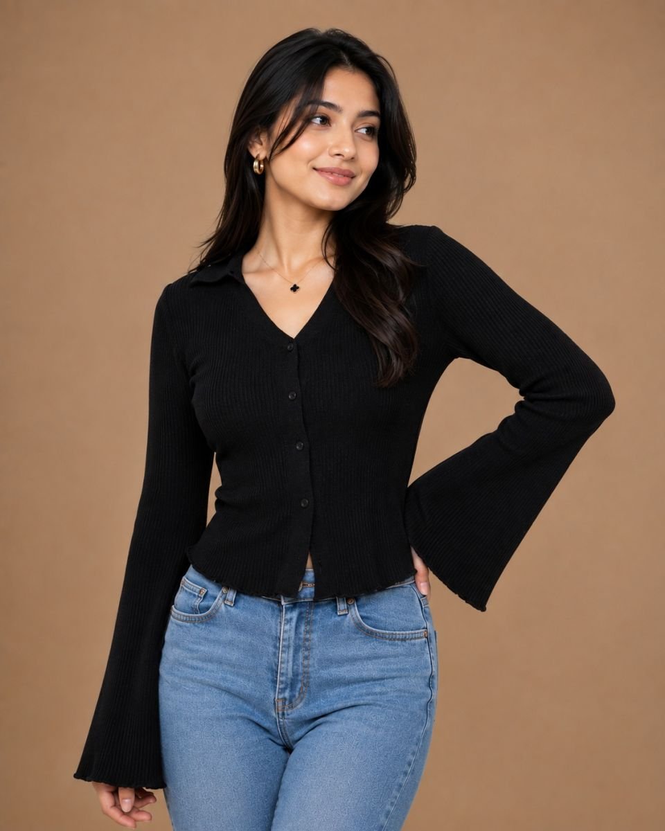 Flare sleeve shirt