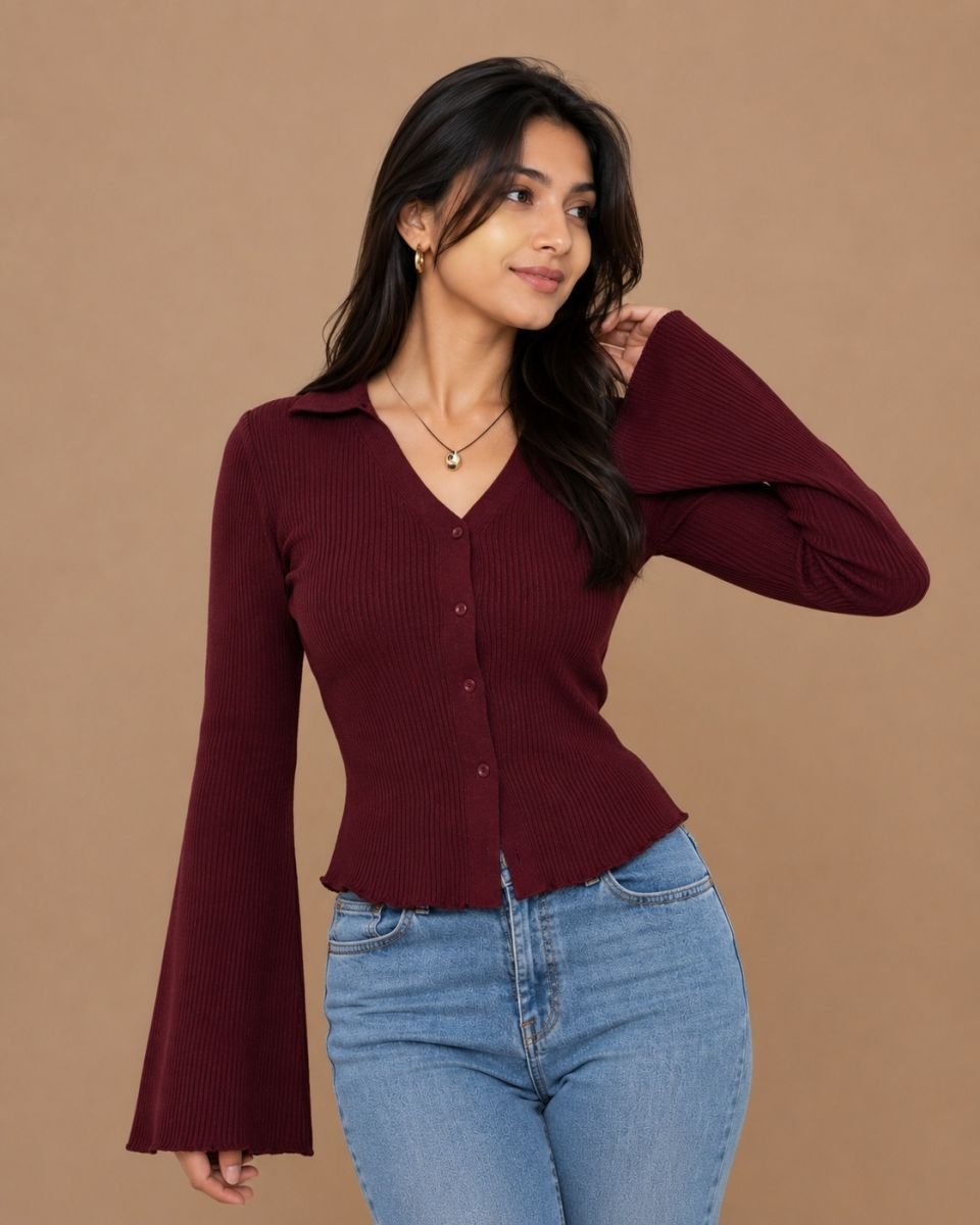 Flare sleeve shirt