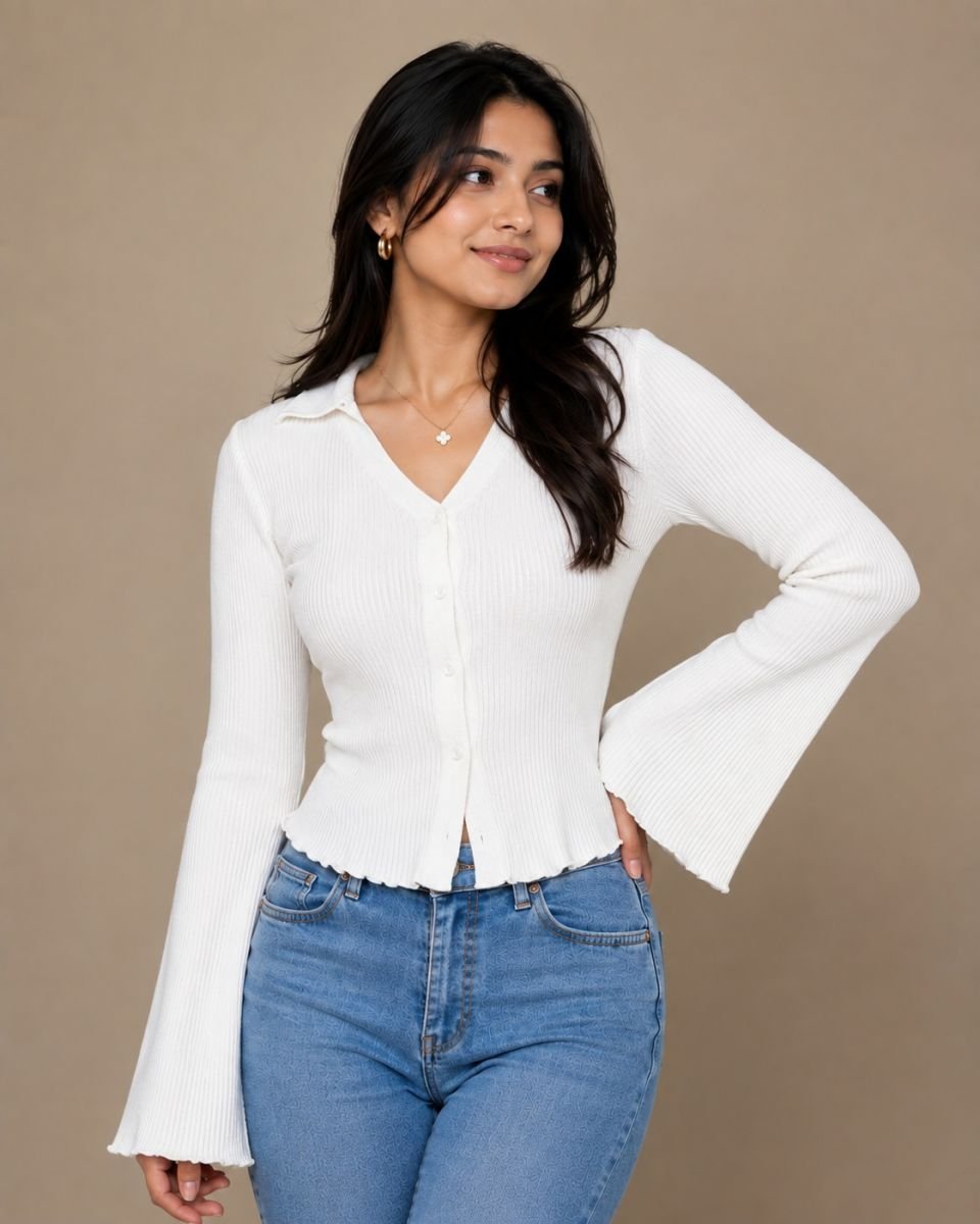 Flare sleeve shirt