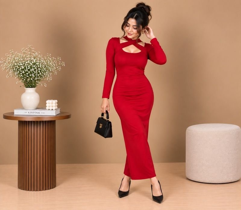 Cross shoulder bodycon
