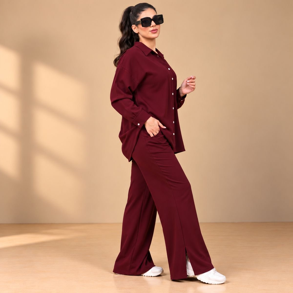 Dubai lilen wideleg sideslit Wideleg pant cord set