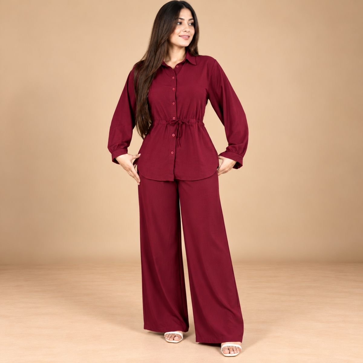 Waist knot cherry cordset