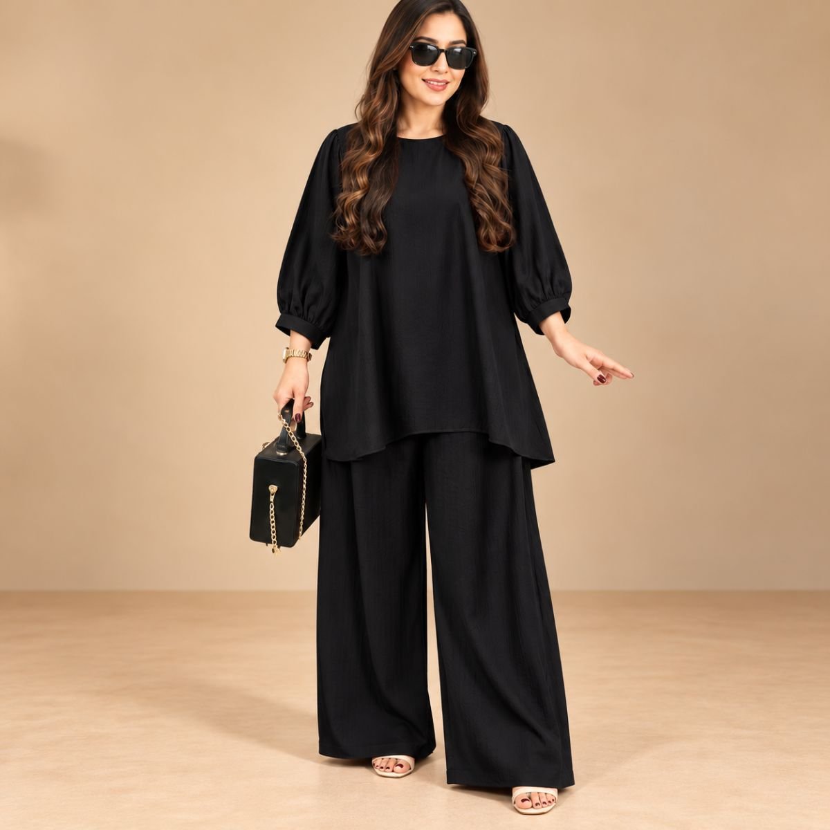 Wide leg panjabicut cord  set