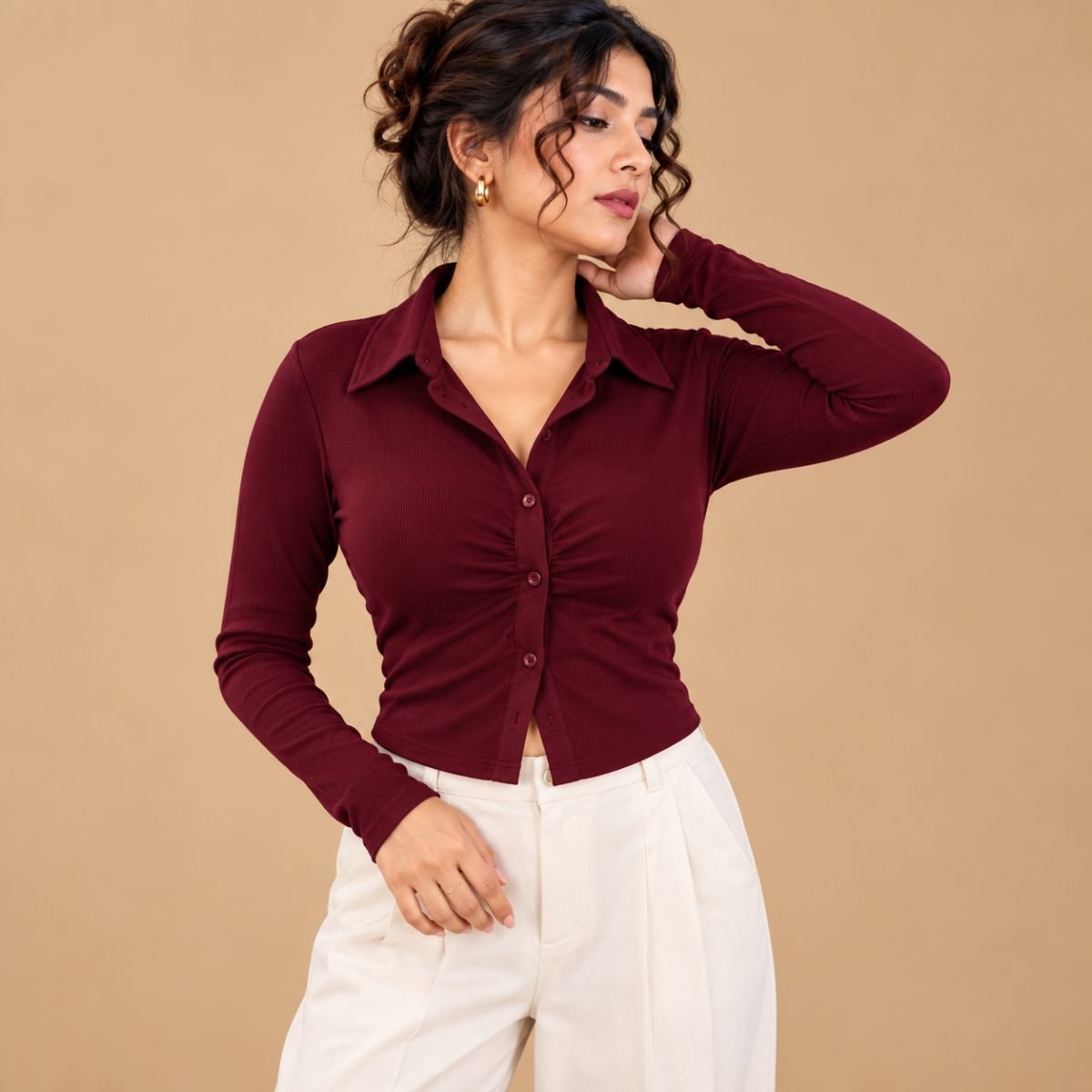 Everyday chic elastic shirt