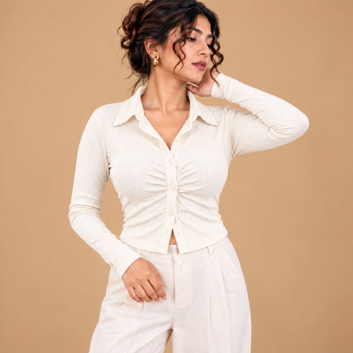 Everyday chic elastic shirt