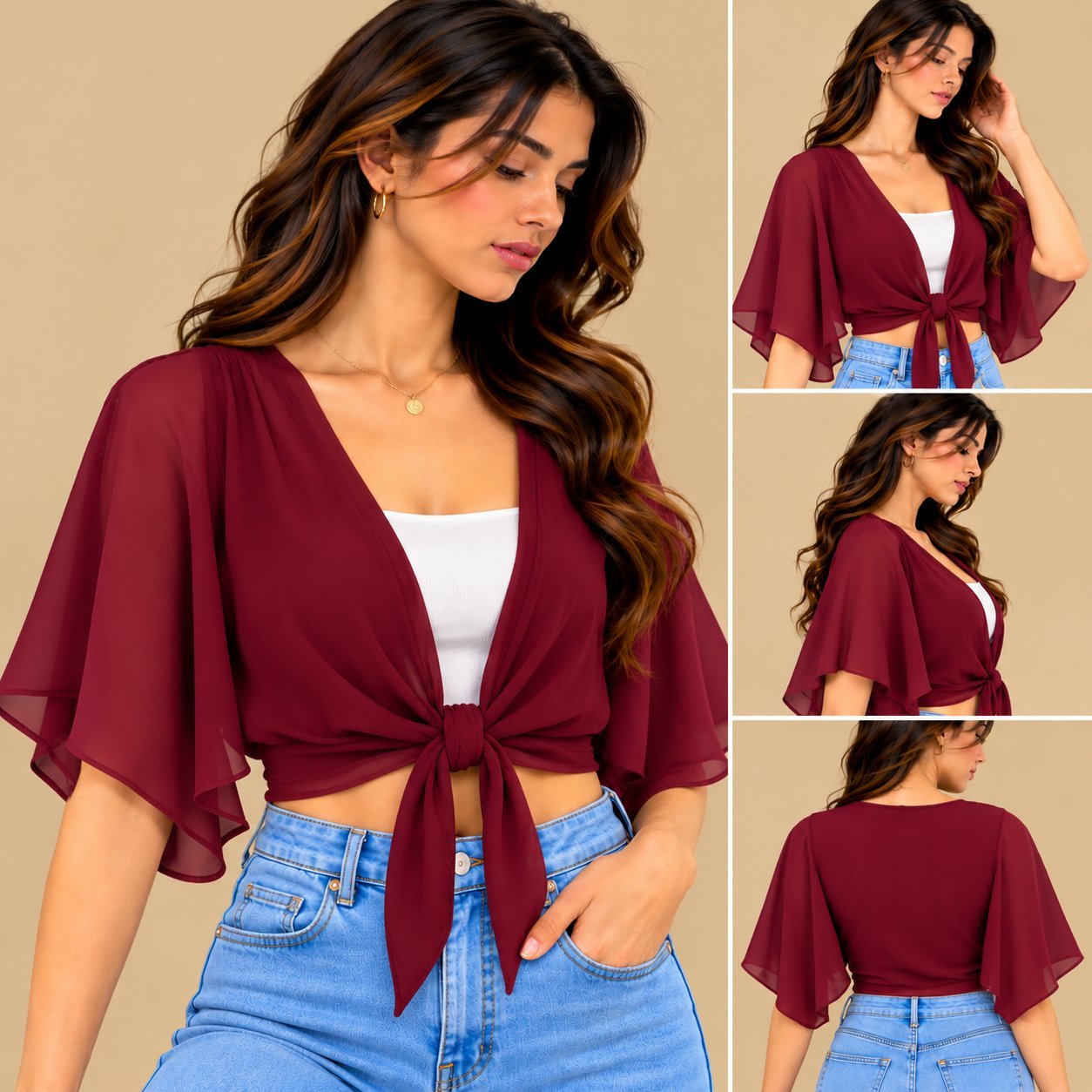 Cherry Front Knot Top