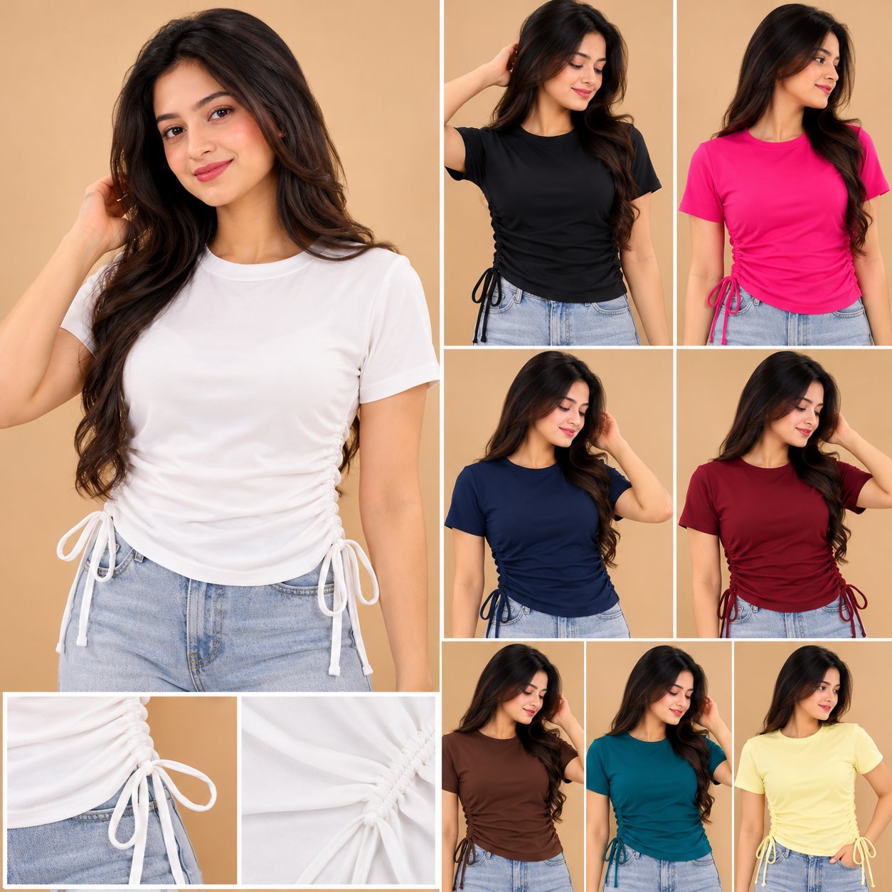 Both Side Ruched Top