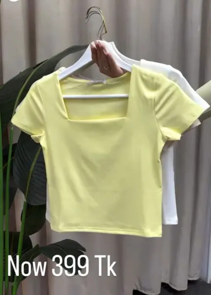 Half sleeve squareneck top