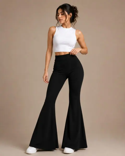 High waisted downflare pant