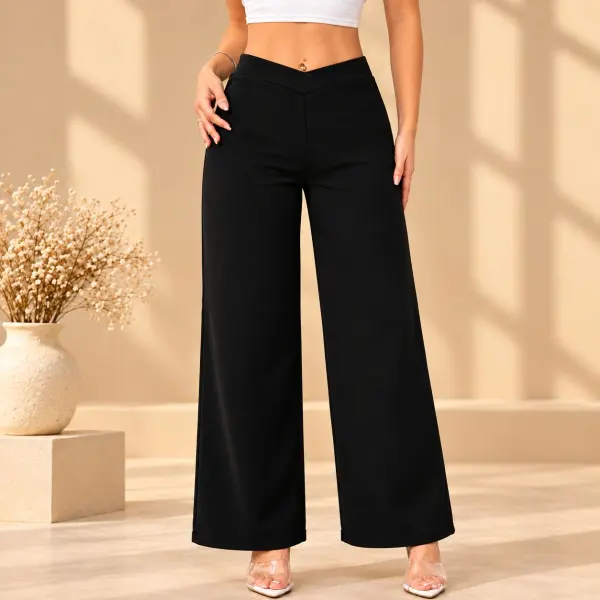 High waisted midwide leg pant