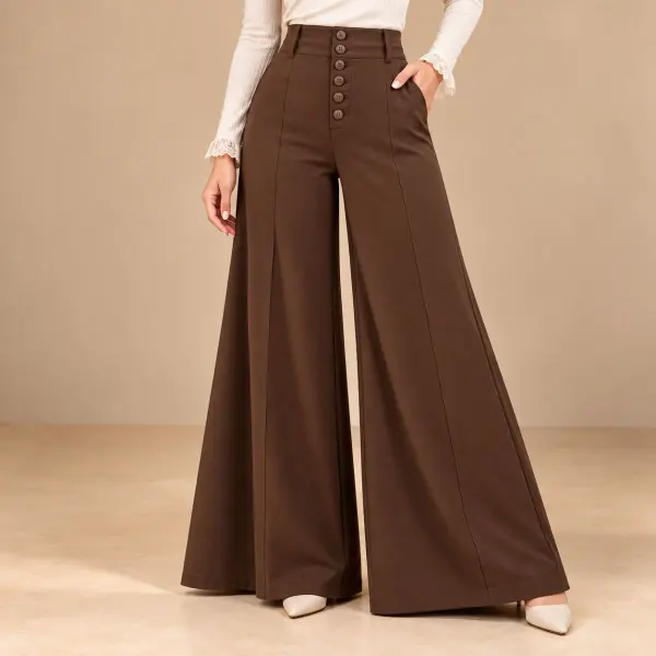 6 Buttons Flare Pant