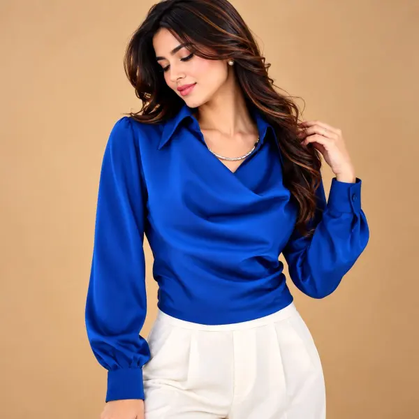 Luxe drapped coller shirt