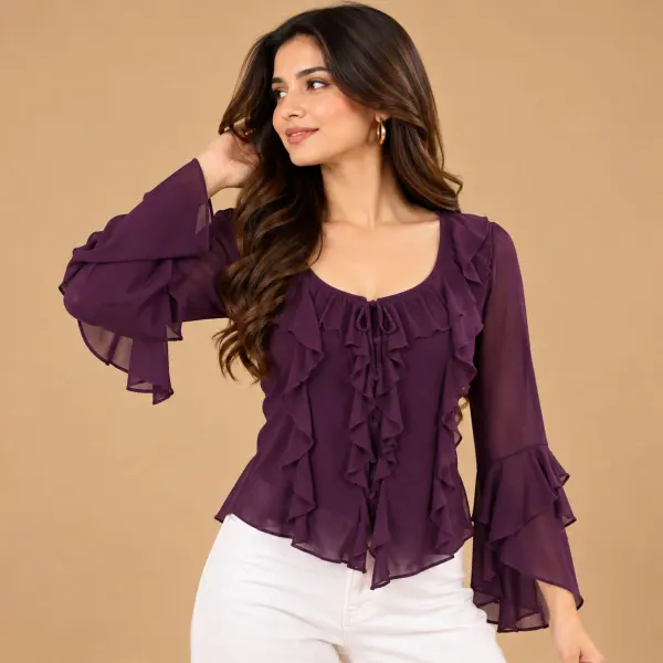 Ruffle Top with Button