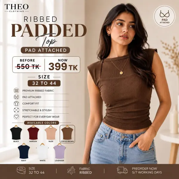 Elana  paded luxe top