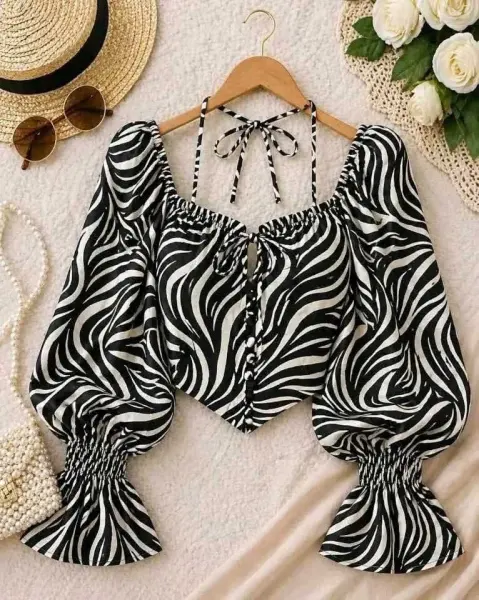 Printed paded top blackwaves