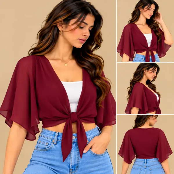 Cherry Front Knot Top